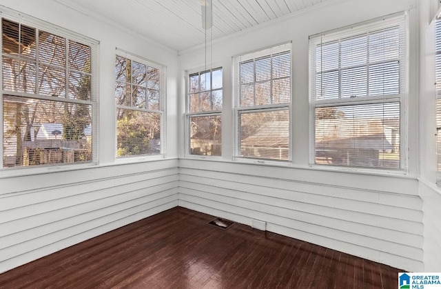 view of unfurnished sunroom