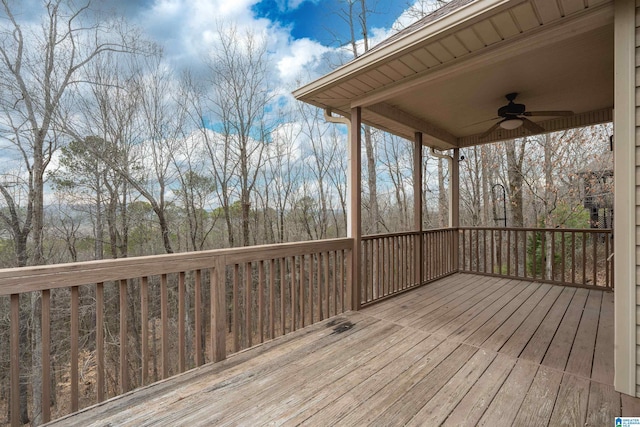 deck featuring ceiling fan