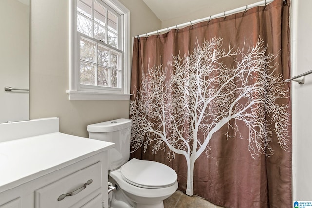 bathroom with vanity and toilet