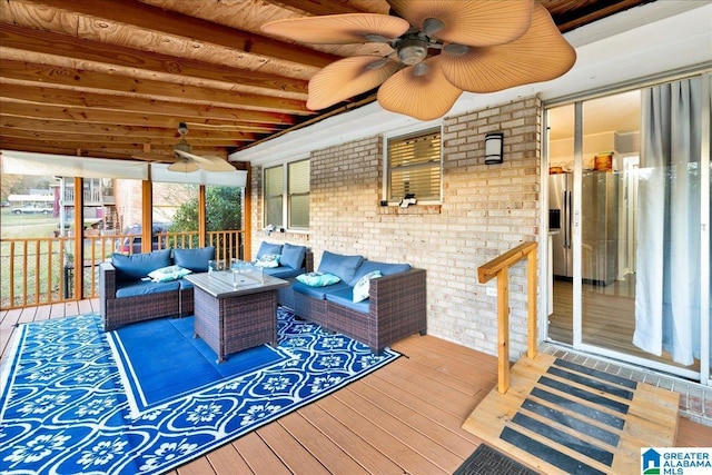 deck featuring an outdoor hangout area