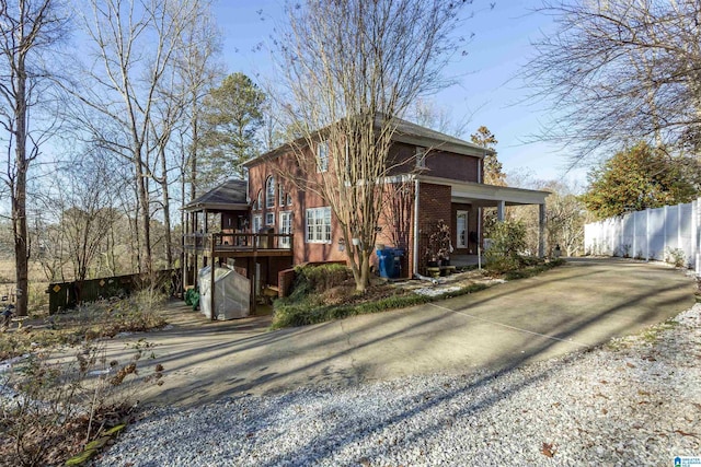 view of rear view of property