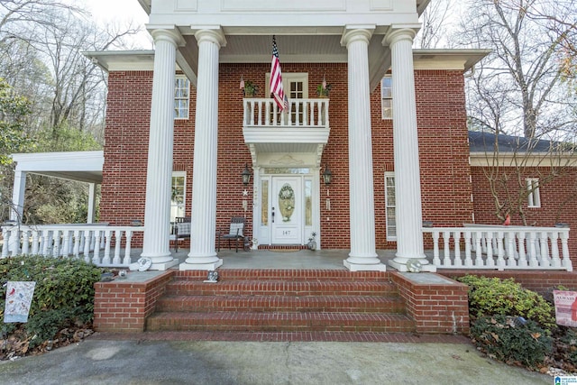 view of front of property with covered porch