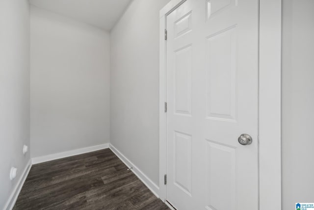 interior space with dark wood-type flooring