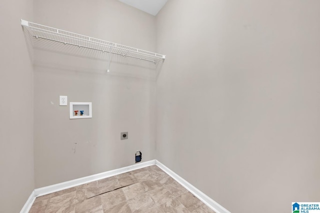 laundry room featuring washer hookup and electric dryer hookup