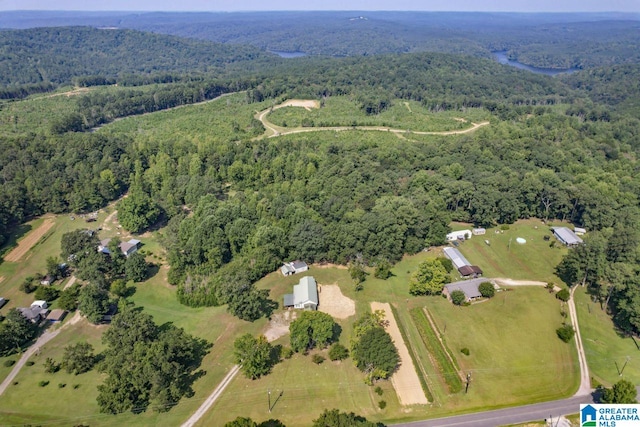 drone / aerial view with a rural view