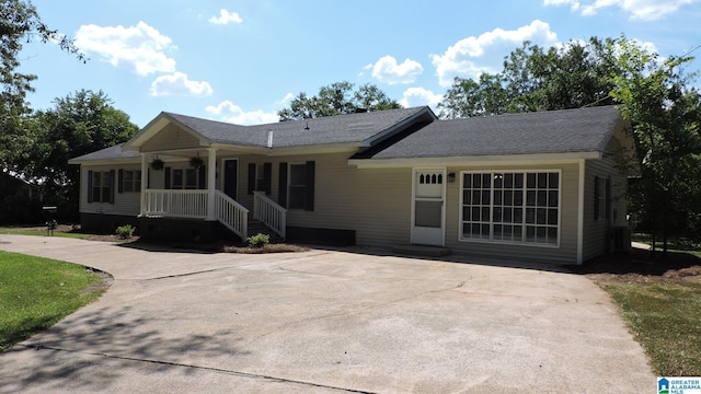 view of single story home