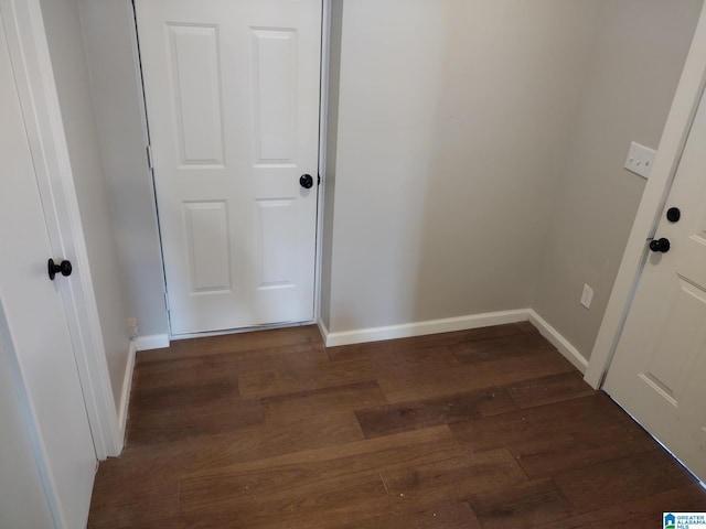 hall featuring dark hardwood / wood-style floors