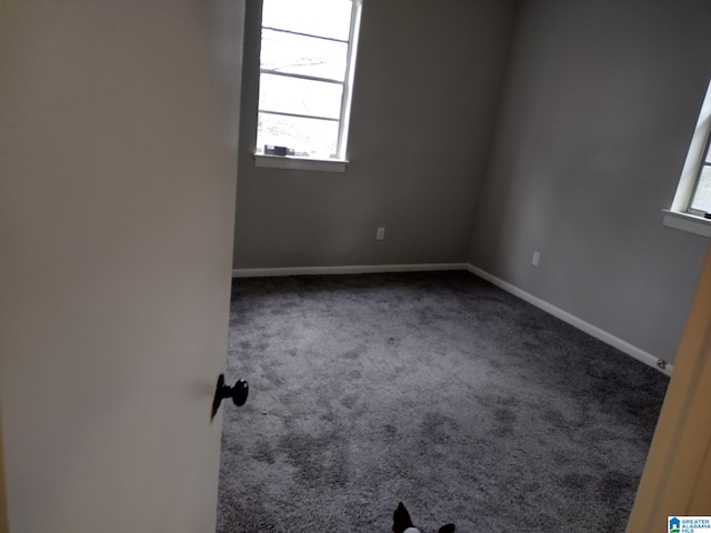 view of carpeted spare room