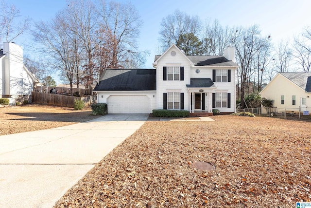 view of front of house with a garage