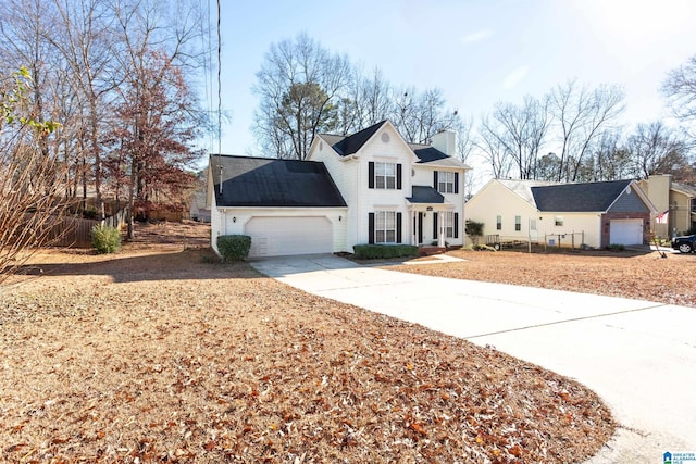 view of front of property featuring a garage