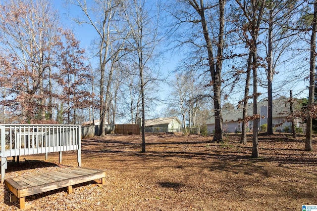 view of yard featuring a deck