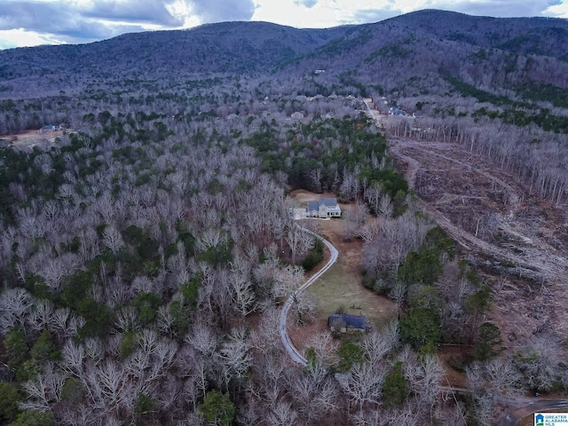 drone / aerial view with a mountain view