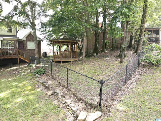 view of yard featuring a gazebo