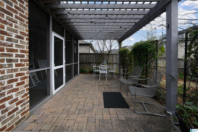 view of patio / terrace featuring a pergola