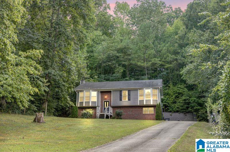 bi-level home featuring a lawn