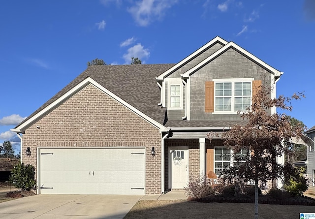 view of front of home with a garage