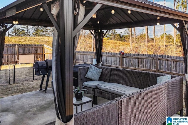 view of patio / terrace with a gazebo