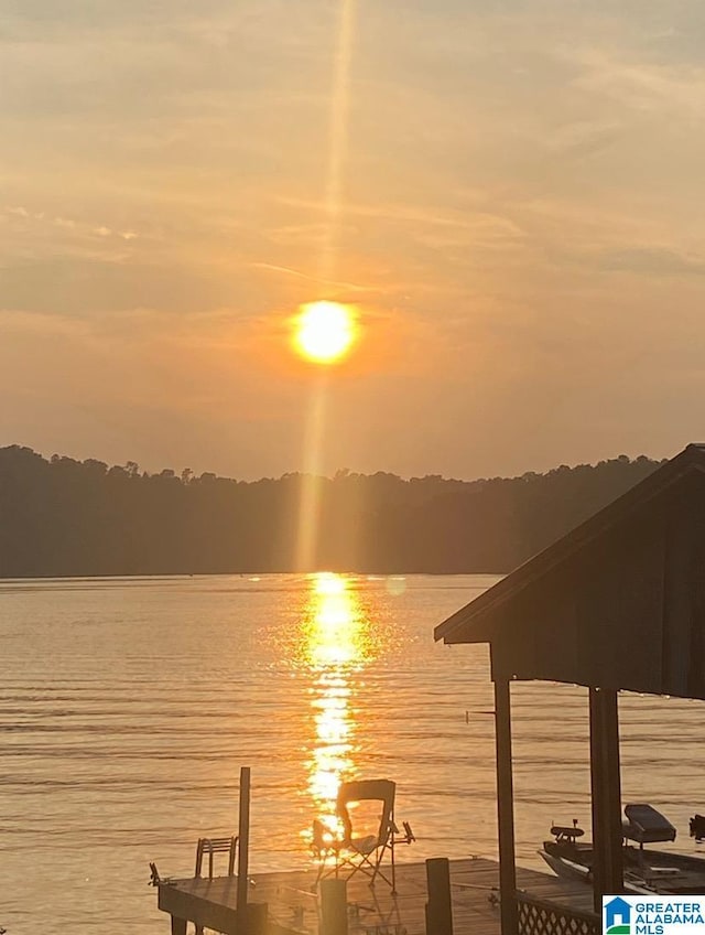 water view with a boat dock