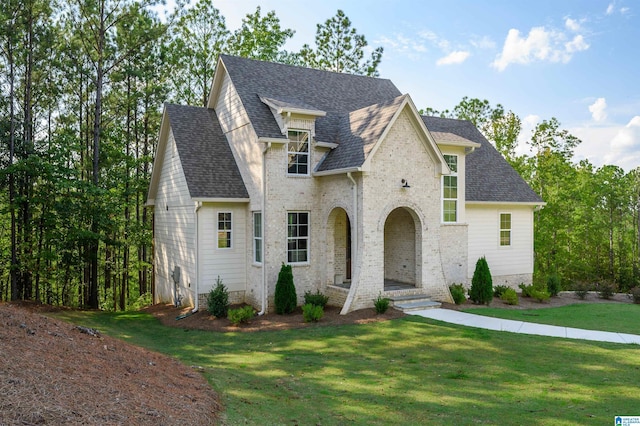 view of front of house featuring a front lawn