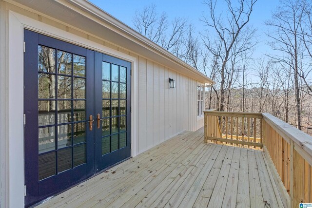 deck featuring french doors