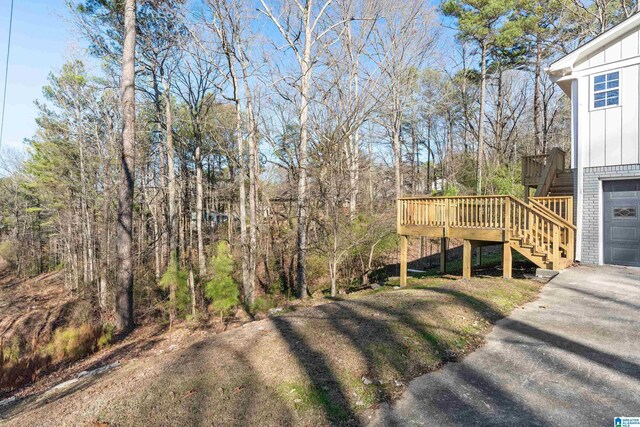 view of yard featuring a deck