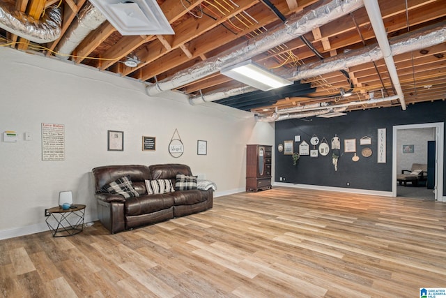 living room with wood-type flooring