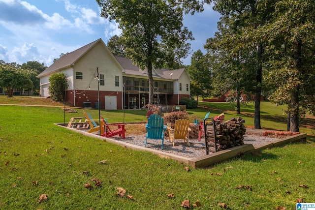 exterior space with a deck and a yard