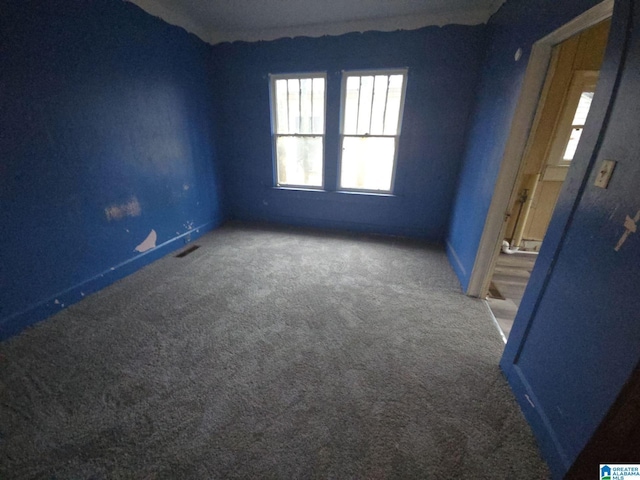 unfurnished room with carpet floors