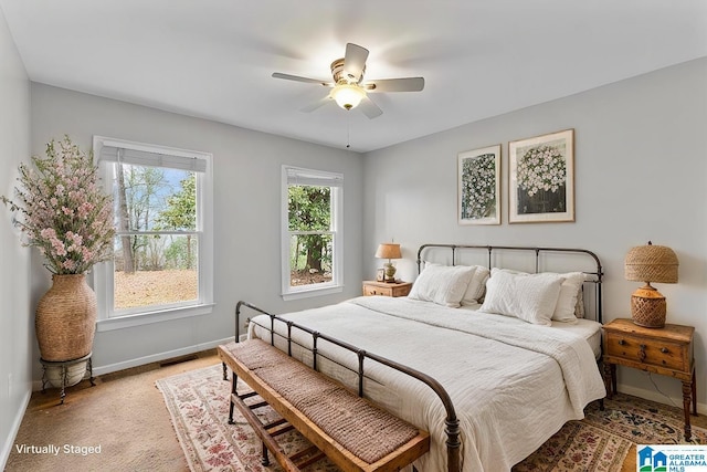 bedroom featuring ceiling fan