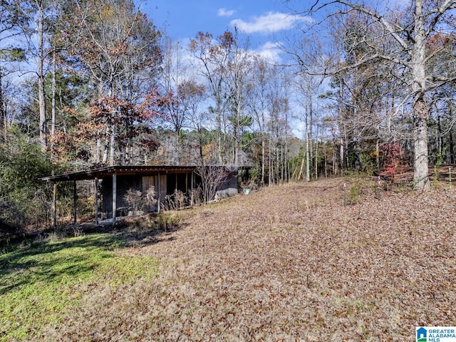 view of yard with an outdoor structure