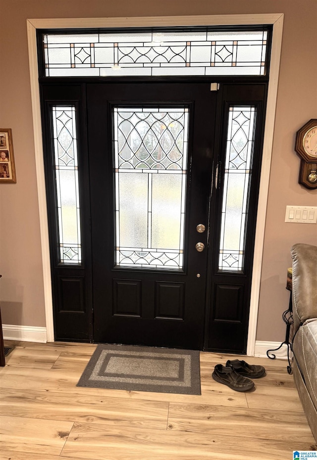 foyer featuring light hardwood / wood-style floors