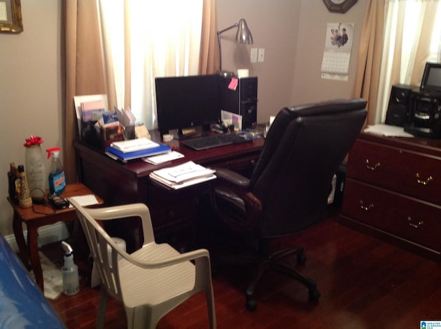 office featuring hardwood / wood-style floors