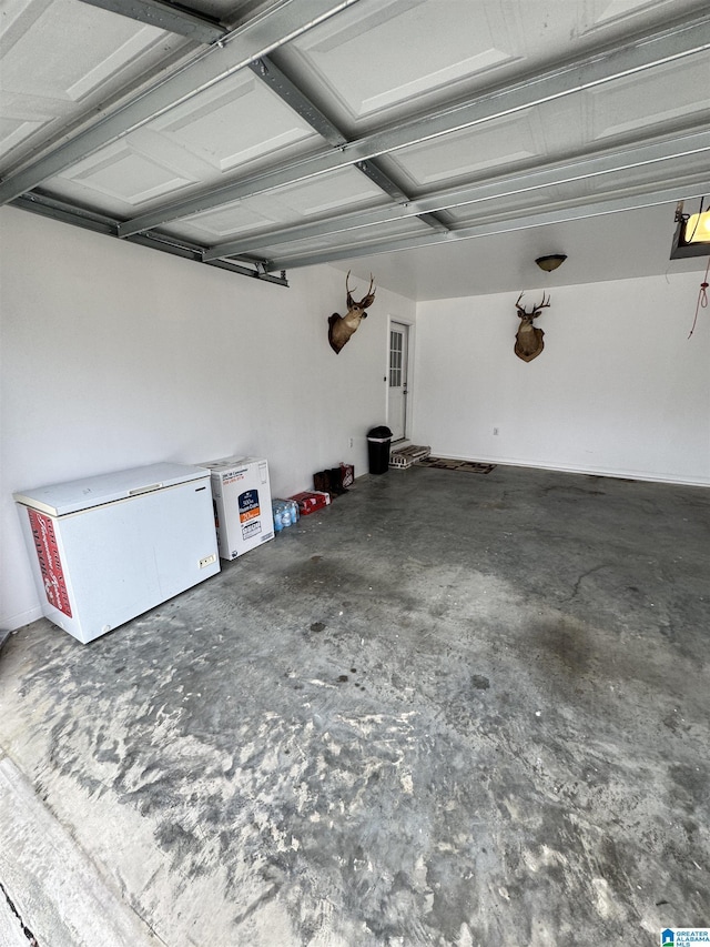 garage with refrigerator