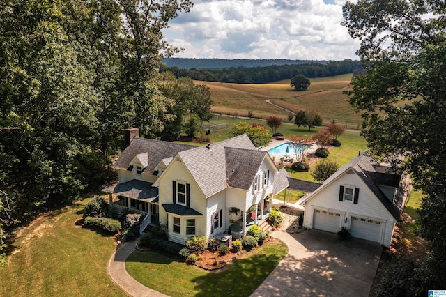 bird's eye view featuring a rural view