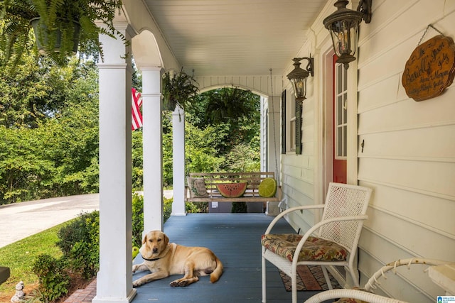 view of patio with covered porch