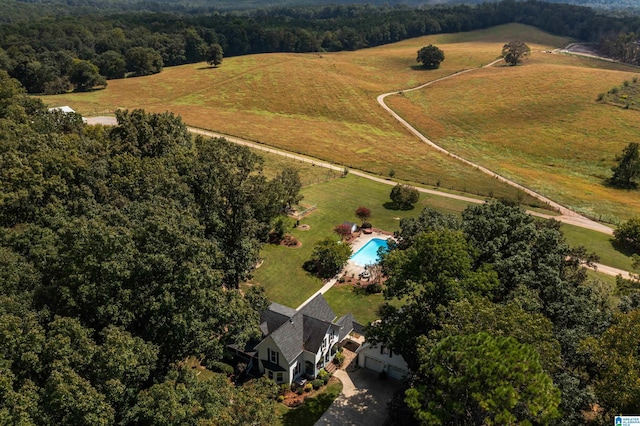 bird's eye view with a rural view