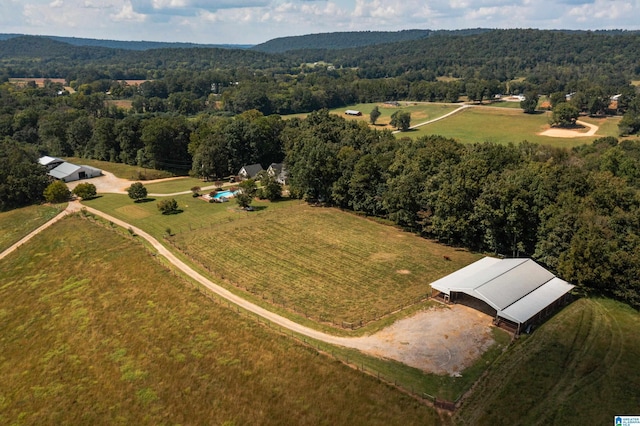 aerial view with a rural view