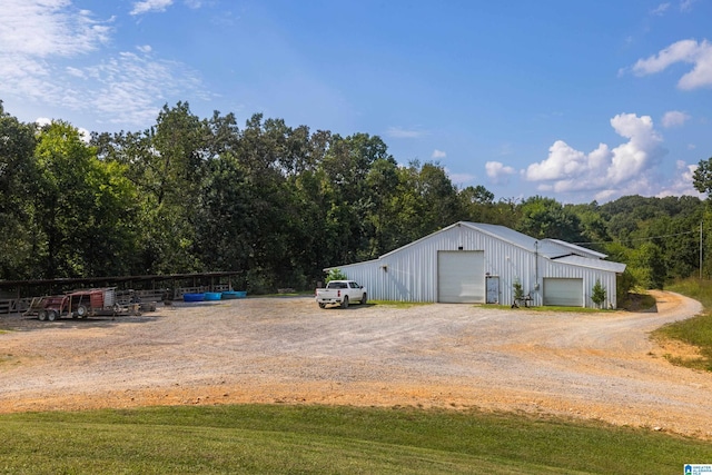 exterior space featuring a garage