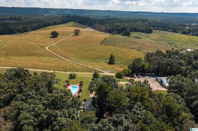 bird's eye view featuring a rural view