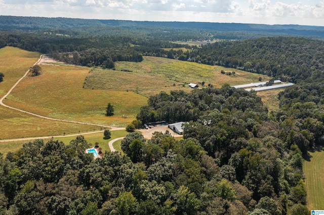 drone / aerial view featuring a rural view