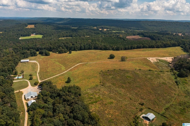 aerial view with a rural view