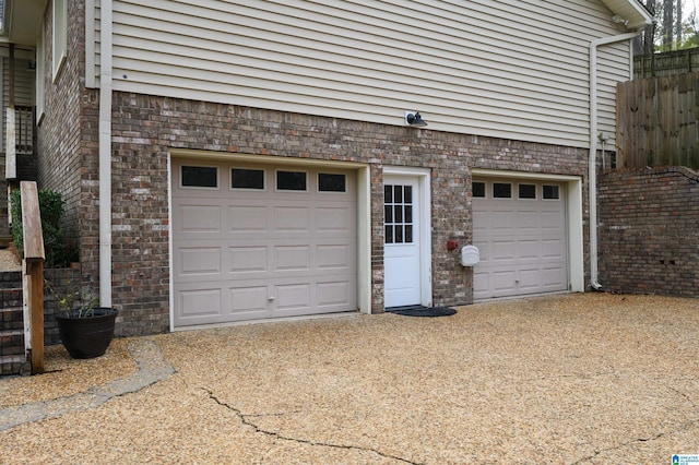 view of garage