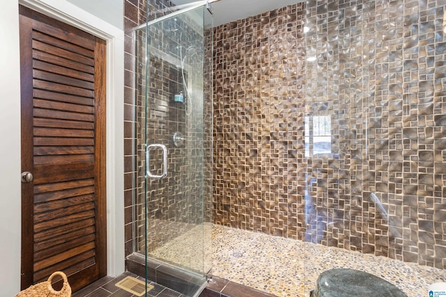 bathroom featuring walk in shower