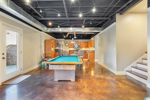 game room with pool table