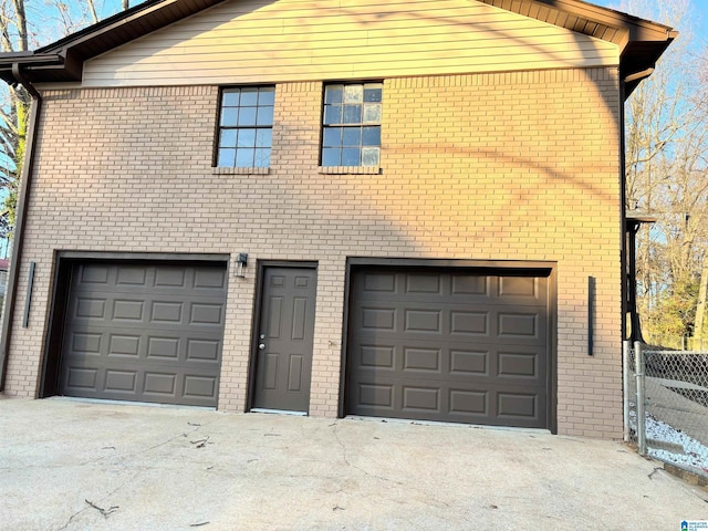 view of garage