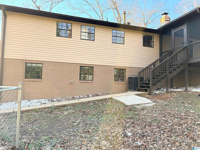 view of property exterior featuring central AC unit