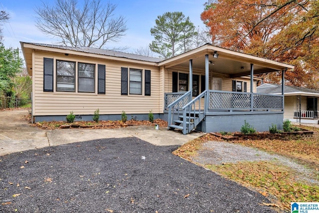 view of front of home with a porch