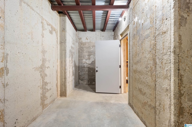 interior space featuring beamed ceiling