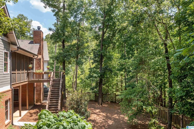 view of yard featuring a deck