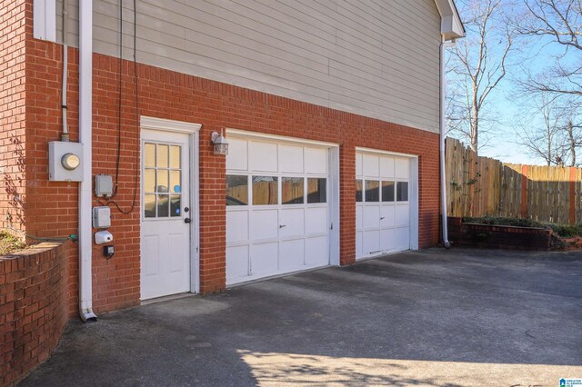 view of garage